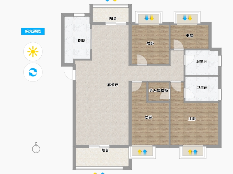 湖北省-武汉市-融侨滨江城-112.07-户型库-采光通风