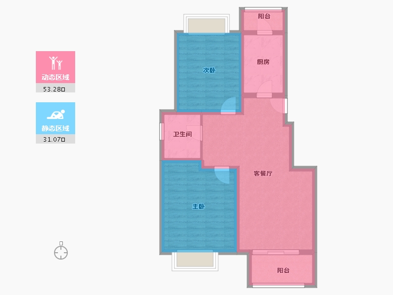 上海-上海市-正阳铂璟湾-75.05-户型库-动静分区