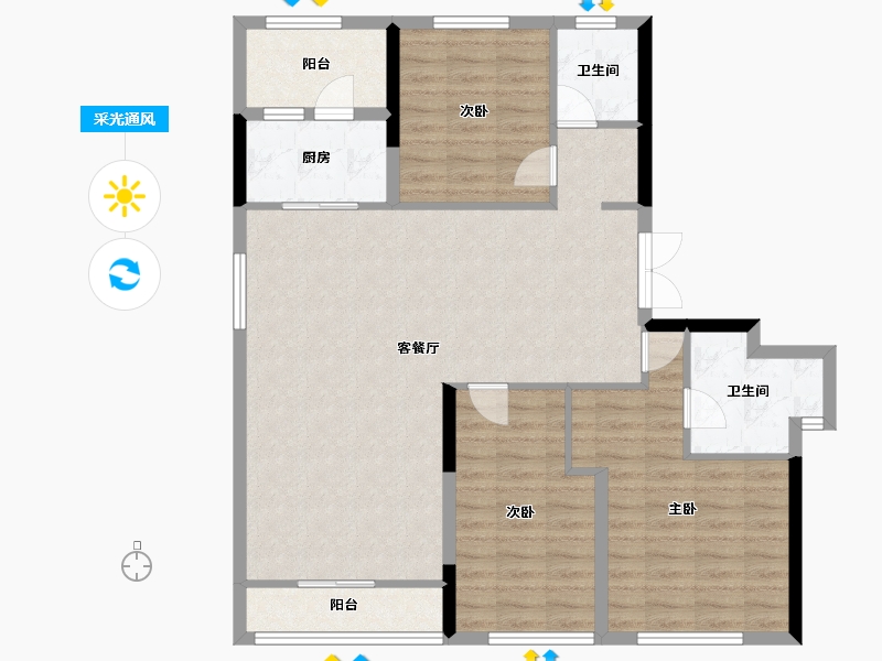 湖北省-武汉市-光谷创新天地-103.96-户型库-采光通风