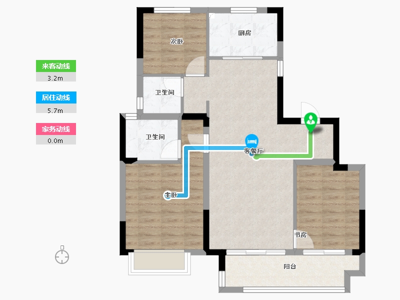 浙江省-宁波市-世茂云玺庐-80.03-户型库-动静线