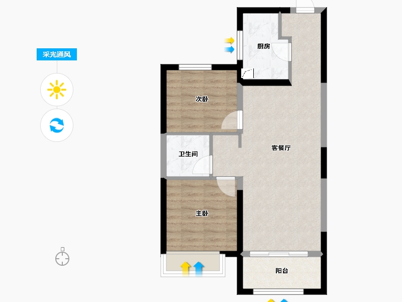 甘肃省-兰州市-富力兰州CBD-60.42-户型库-采光通风