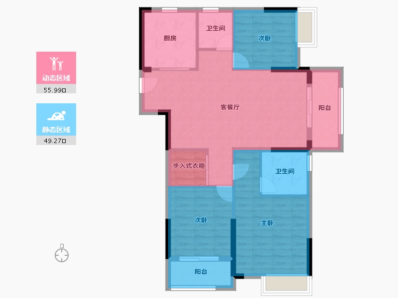 湖北省-武汉市-大华公园华府-95.02-户型库-动静分区