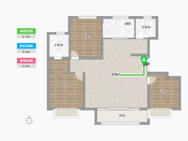 天津-天津市-中建玖棠府-100.77-户型库-动静线