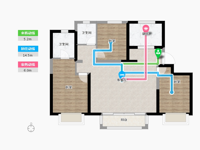 天津-天津市-建投瑜园-86.03-户型库-动静线