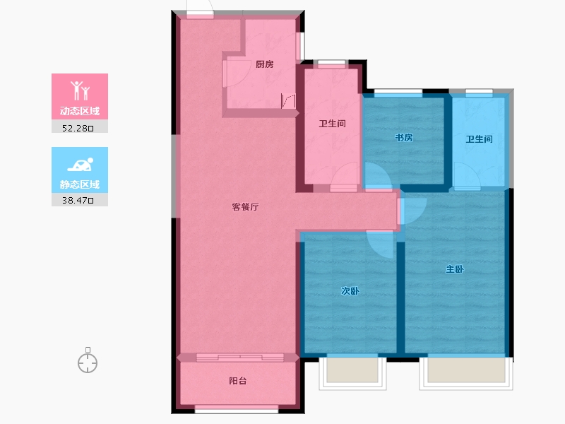 甘肃省-兰州市-富力兰州CBD-80.16-户型库-动静分区