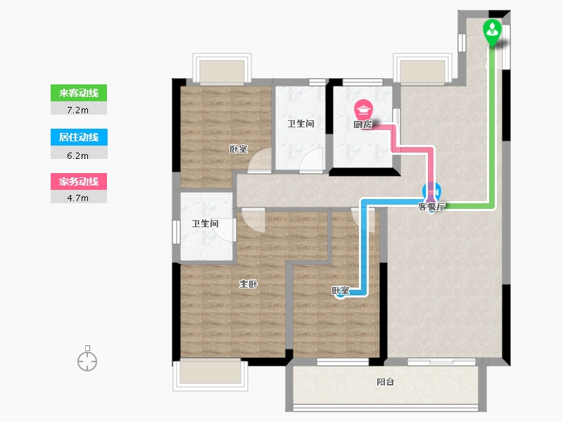 湖北省-武汉市-天纵时代天樾-102.49-户型库-动静线