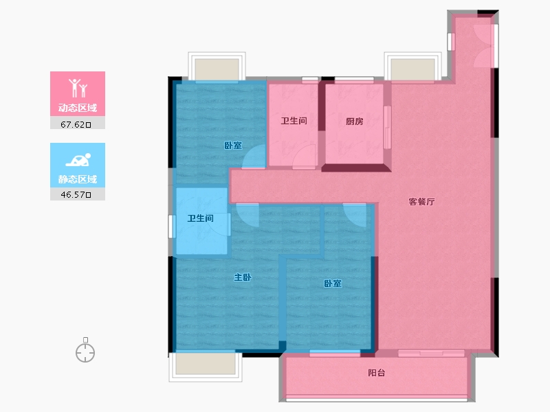 湖北省-武汉市-天纵时代天樾-102.49-户型库-动静分区