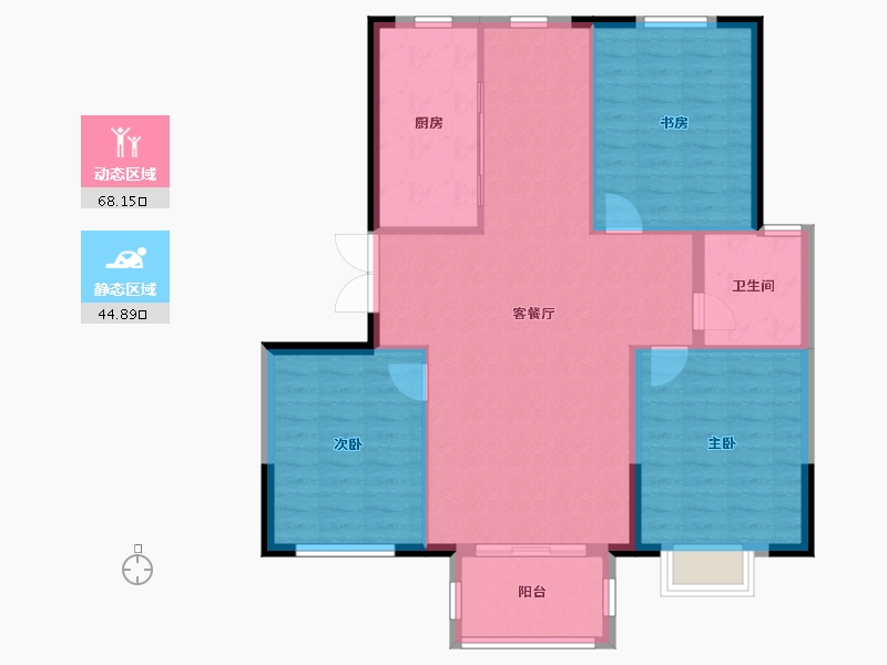 江苏省-盐城市-曙光花园-104.00-户型库-动静分区