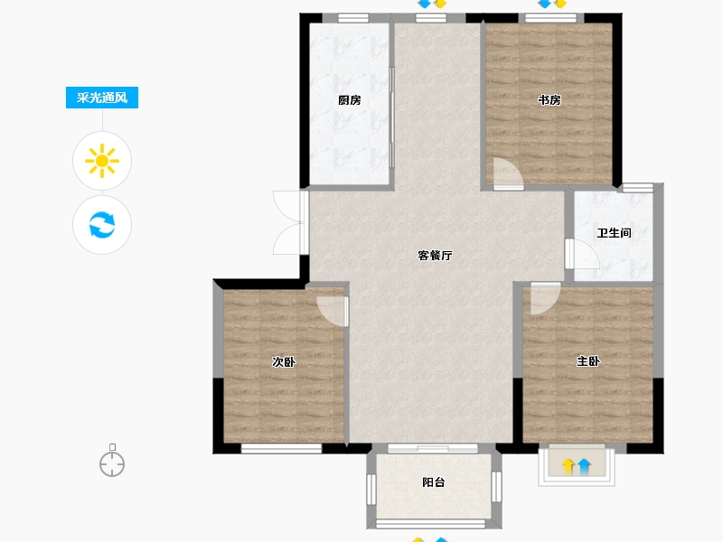 江苏省-盐城市-曙光花园-104.00-户型库-采光通风