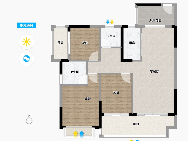 广西壮族自治区-来宾市-裕达红河小镇水木清华-100.00-户型库-采光通风