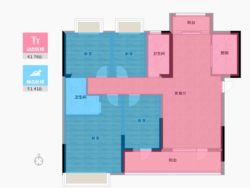 湖北省-武汉市-佳阳大都府-100.61-户型库-动静分区