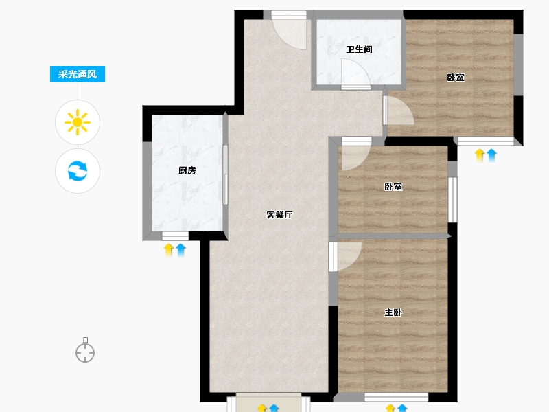 天津-天津市-中建·新丽壹号-68.00-户型库-采光通风