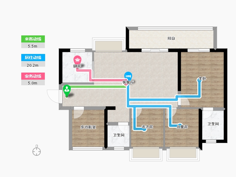 贵州省-贵阳市-万科观山甲第-93.60-户型库-动静线