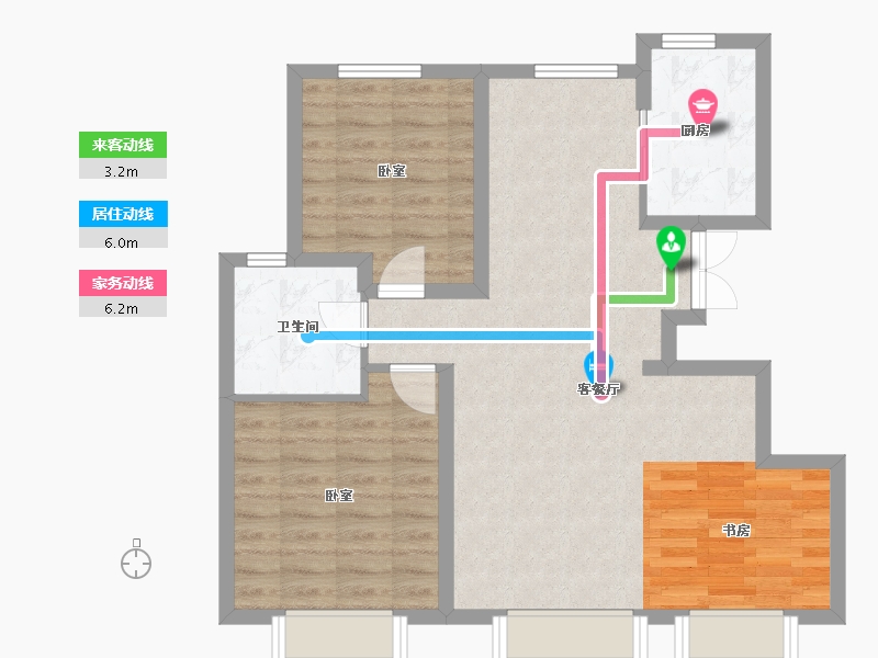 天津-天津市-中建玖棠府-76.37-户型库-动静线