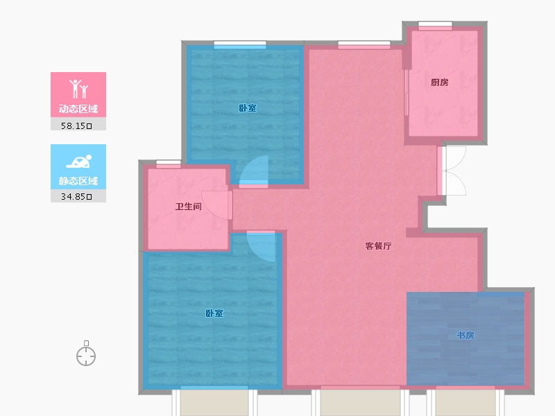 天津-天津市-中建玖棠府-76.37-户型库-动静分区