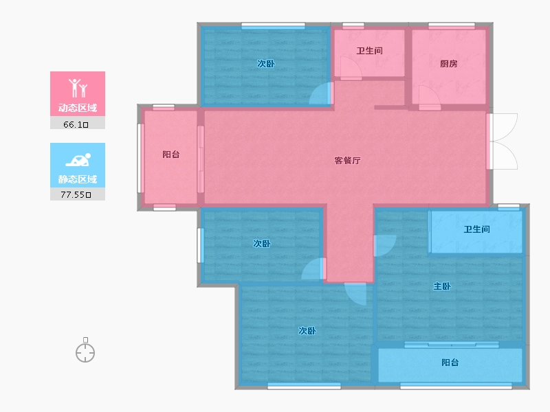 浙江省-杭州市-恒佛城市中心-130.00-户型库-动静分区