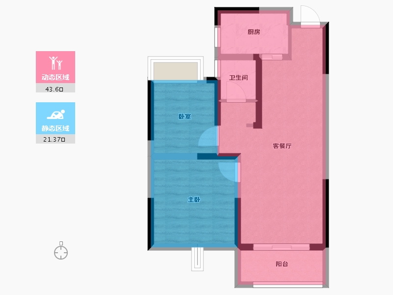 湖北省-武汉市-明想青年汇-57.27-户型库-动静分区