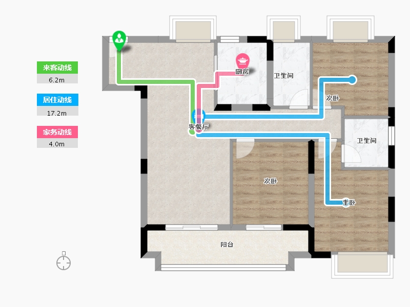 湖北省-武汉市-交投华园-84.00-户型库-动静线