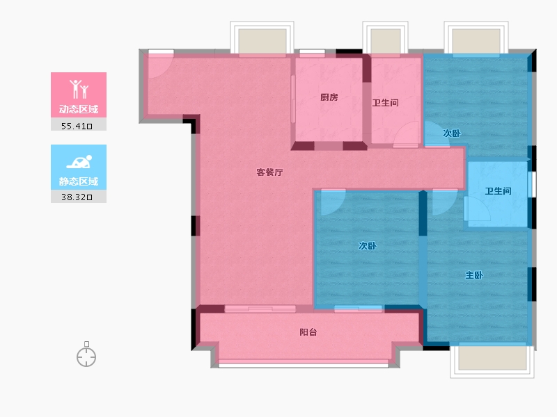 湖北省-武汉市-交投华园-84.00-户型库-动静分区