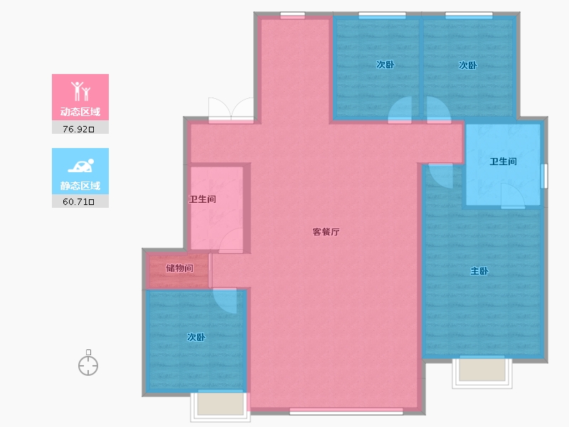 辽宁省-沈阳市-龙湖·椿山-125.48-户型库-动静分区