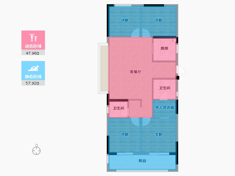 浙江省-宁波市-阳光城众安·顺源里-95.46-户型库-动静分区