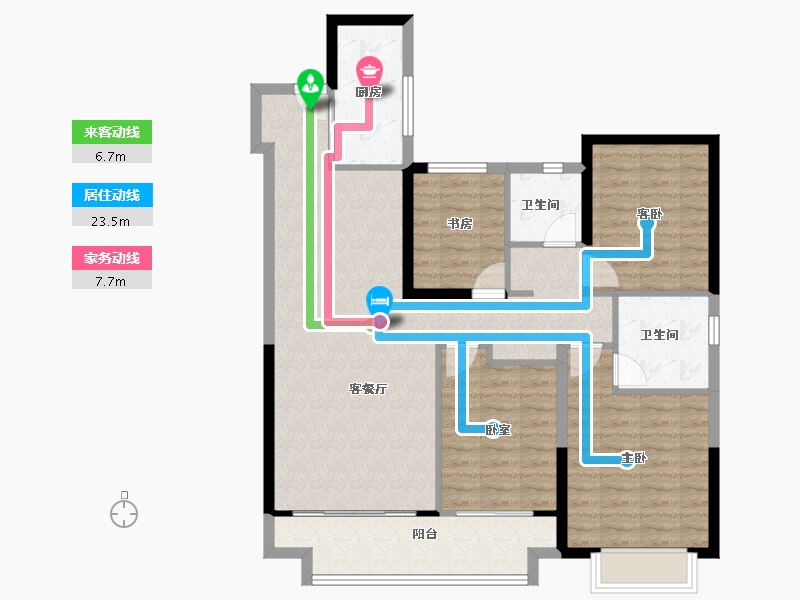 湖北省-武汉市-新城桃李郡-105.31-户型库-动静线