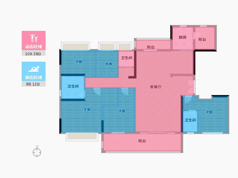 广东省-广州市-碧桂园云顶壹品-179.20-户型库-动静分区