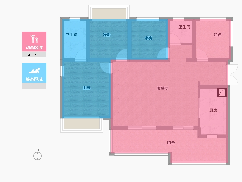 贵州省-贵阳市-贵阳经开吾悦广场-88.00-户型库-动静分区