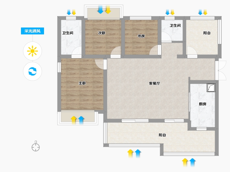 贵州省-贵阳市-贵阳经开吾悦广场-88.00-户型库-采光通风