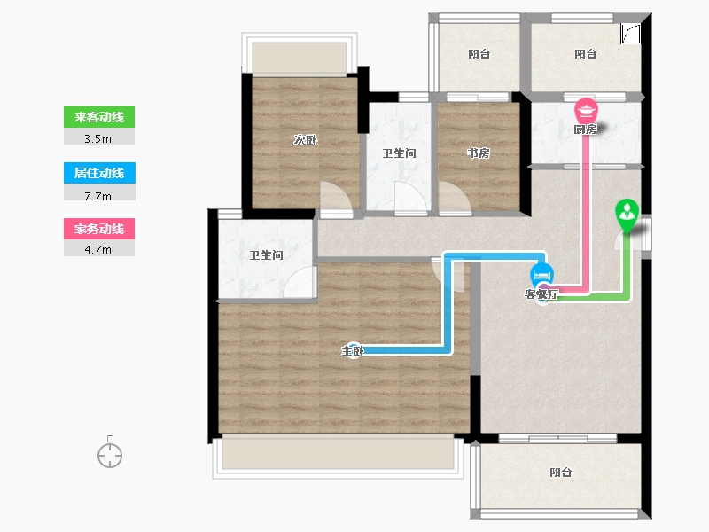 广东省-潮州市-龙光阳光华府-93.31-户型库-动静线