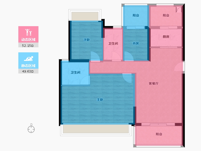 广东省-潮州市-龙光阳光华府-93.31-户型库-动静分区