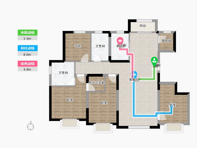 天津-天津市-绿城·春熙明月-114.40-户型库-动静线