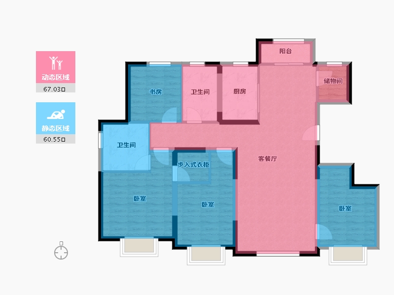 天津-天津市-绿城·春熙明月-114.40-户型库-动静分区