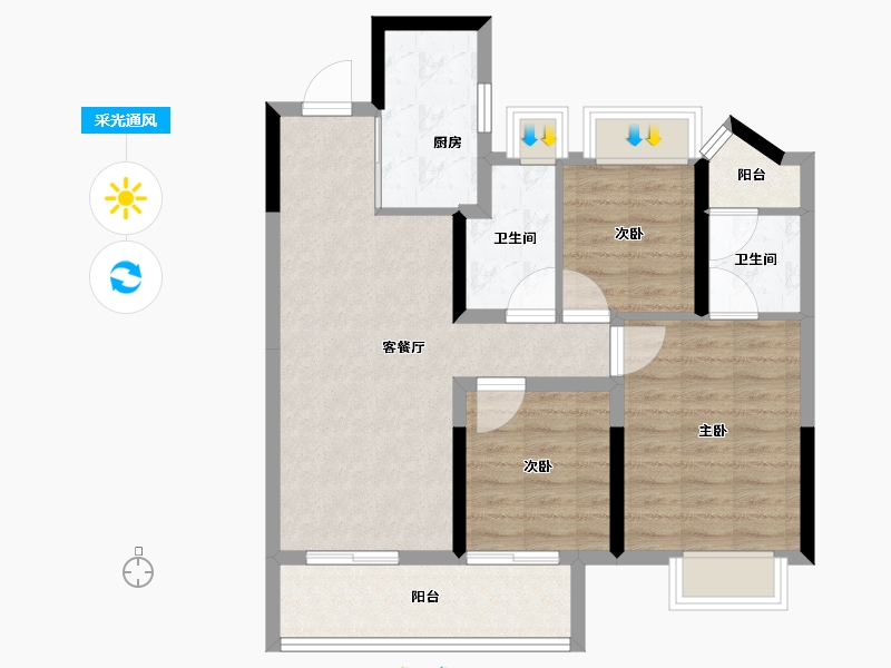 上海-上海市-中建御湖澜庭-78.41-户型库-采光通风