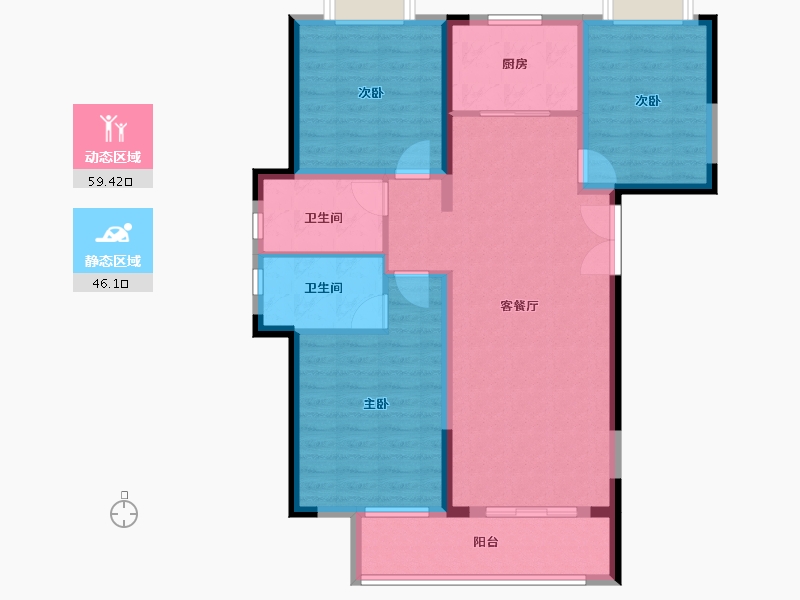 湖北省-武汉市-天纵时代天樾-94.68-户型库-动静分区