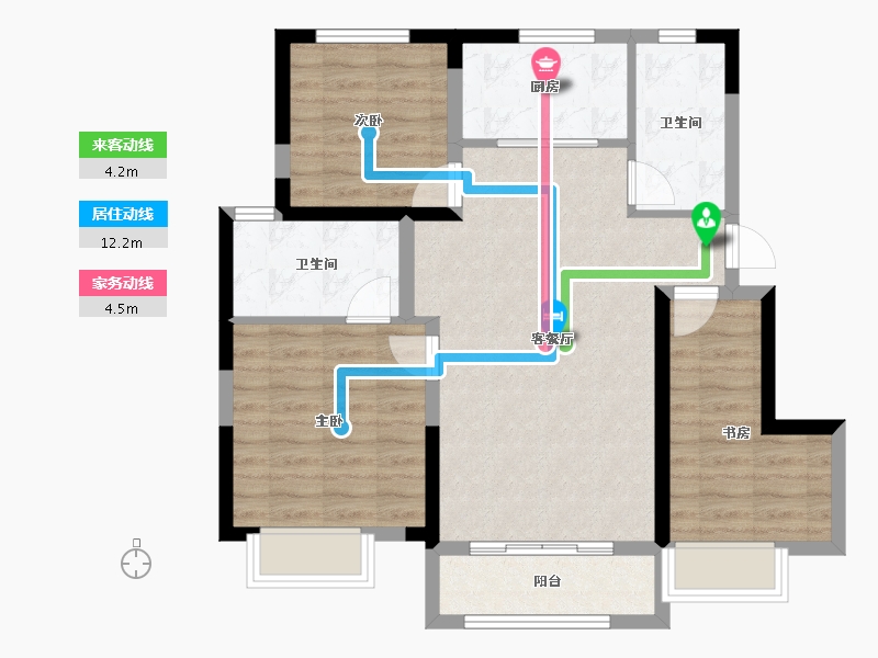 天津-天津市-中建·玖樾府-79.37-户型库-动静线