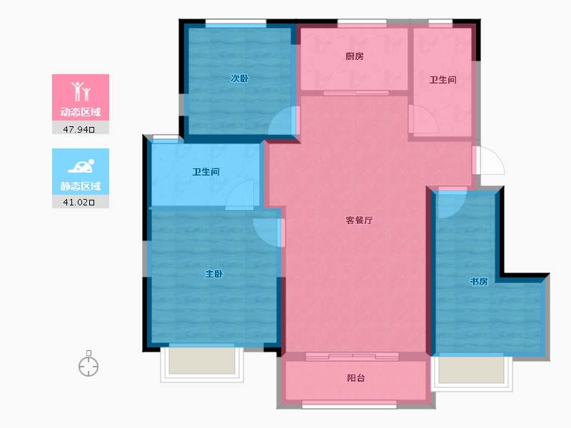 天津-天津市-中建·玖樾府-79.37-户型库-动静分区