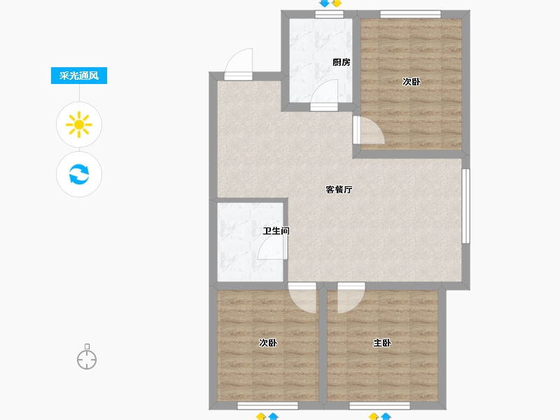 辽宁省-沈阳市-米兰颂-75.20-户型库-采光通风