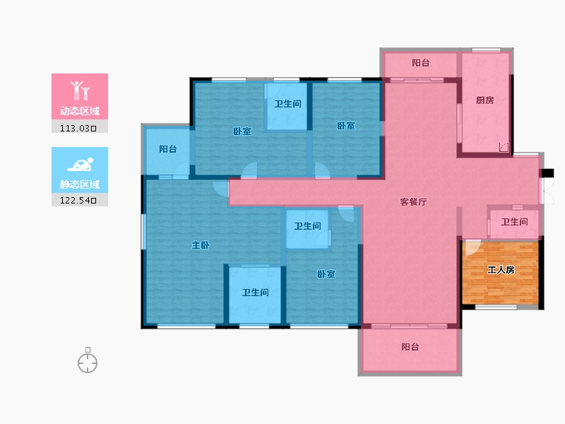 湖南省-长沙市-湘江壹号-226.00-户型库-动静分区