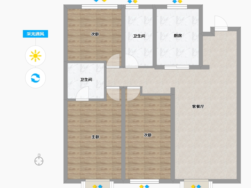 辽宁省-沈阳市-龙湖·椿山-96.69-户型库-采光通风