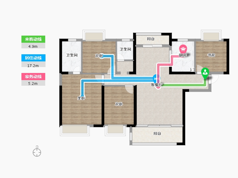 湖南省-长沙市-长房·云尚公馆-112.00-户型库-动静线