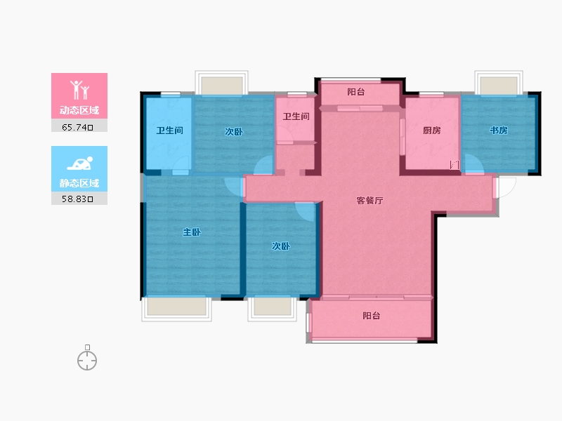 湖南省-长沙市-长房·云尚公馆-112.00-户型库-动静分区