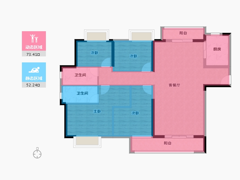 湖北省-武汉市-旭辉江夏府-112.77-户型库-动静分区