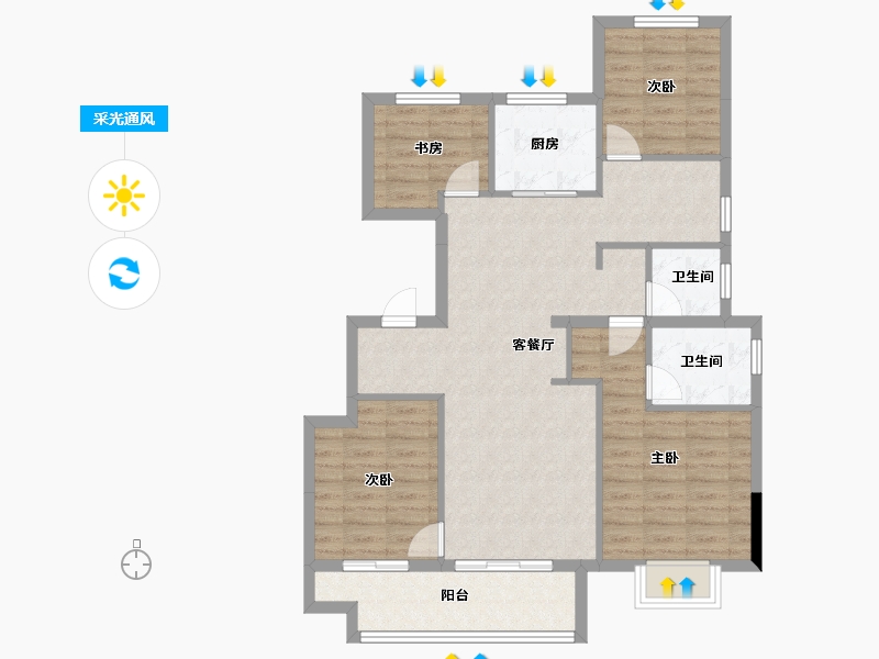 浙江省-宁波市-恒威·悦宾湾-92.00-户型库-采光通风