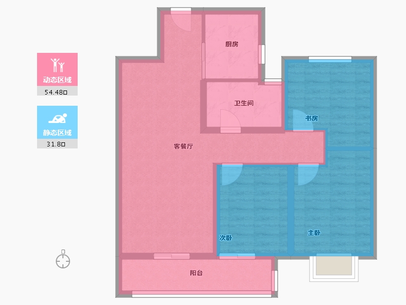 湖北省-武汉市-中交泓园-76.67-户型库-动静分区