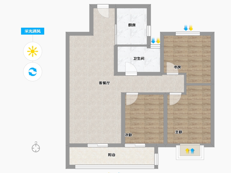 湖北省-武汉市-中交泓园-76.67-户型库-采光通风