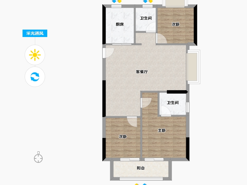 湖北省-武汉市-中梁天玺壹号-78.13-户型库-采光通风