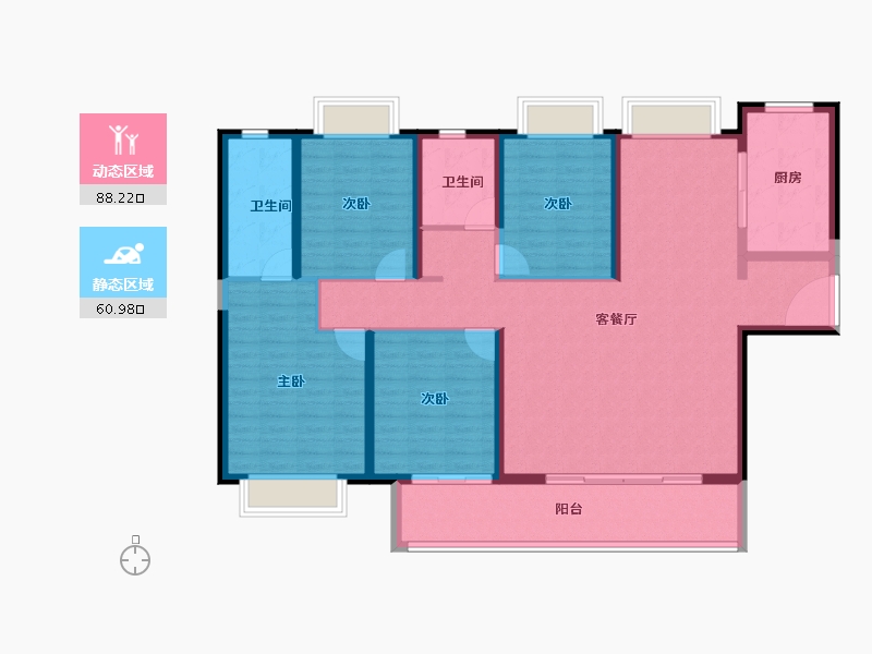 湖北省-武汉市-武汉城建·融创御央首府-134.99-户型库-动静分区