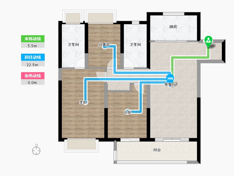 湖北省-武汉市-武汉城建·融创御央首府-100.67-户型库-动静线