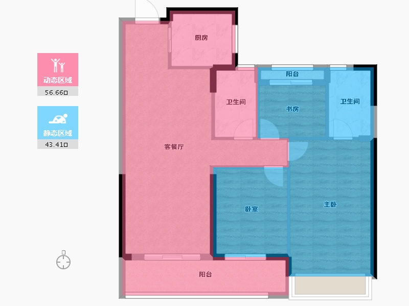 浙江省-温州市-乐虹湾-90.41-户型库-动静分区